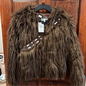 Disney Star Wars Chewbacca Hoodie faux fur bandolier strap M Costume NWT